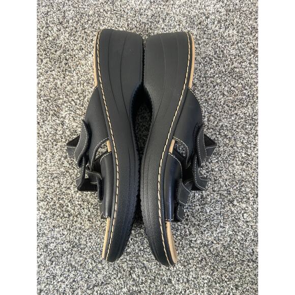 Women’s Clark’s Merliah Karli Sandals Black Leather Size 11 W Adjustable NEW - Picture 5 of 6